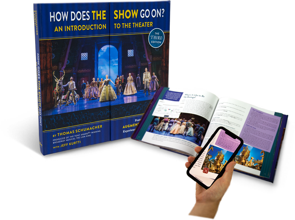 The front cover and interior page shot of the book “How Does The Show Go On?”